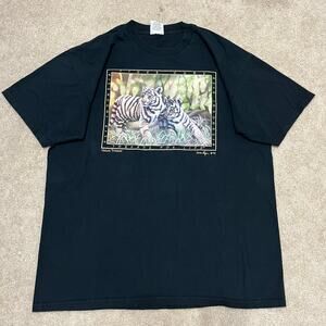 Vintage 90s Tiger Cubs Nature Lee Graphic Black Shirt XL